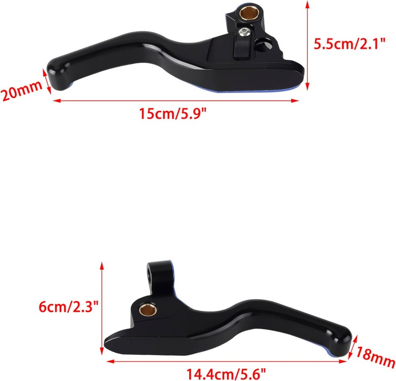 FVMOTO 3 Finger 5.9" CNC Shorty Hand Control Lever Kit Brake Clutch Levers Fit for Harley Touring Electra Glide Highway King Ultra Limited 2008-2013, 2021-2024(Black) - Image 4